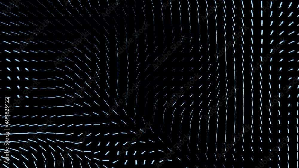 Poster abstract looped moving line matrix pattern. noise flow dynamic.