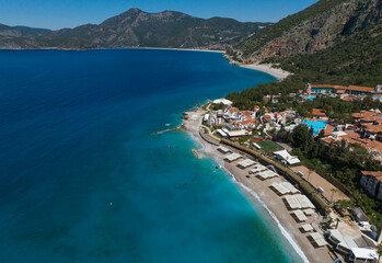 Naklejka premium Oludeniz Beach Drone Photo, Fethiye Mugla Turkey