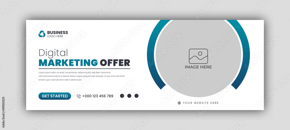 Wall mural Digital marketing facebook cover web banner template