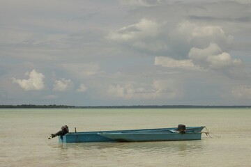 Fototapeta na wymiar South East Maluku, Indonesia - February 24, 2022: Two Fisherman Ship
