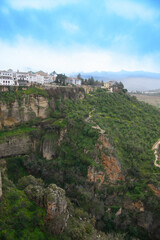 Fototapeta na wymiar The fabulous cliffs of the Old Town of Ronda in Andalusia, Spain