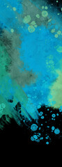 Fototapeta na wymiar Modern blue flow background on black. Liquid shape in color banner.