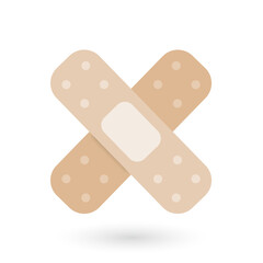 Adhesive plaster icon. Pharmacy plasters. Emergency. Hospital. Healthcare. Vector
