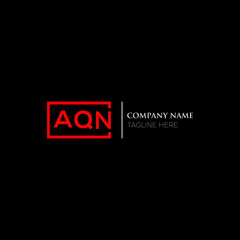 AQN logo monogram isolated on circle element design template, AQN letter logo design on black background. AQN creative initials letter logo concept.  AQN letter design.