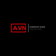 AVN logo monogram isolated on circle element design template, AVN letter logo design on black background. AVN creative initials letter logo concept.  AVN letter design.