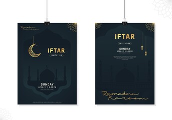 Elegant iftar poster design template