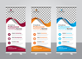 Corporate roll up banner design template