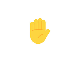 Obraz premium Raised Hand Gesture Emoticon. Vector Raised Hand Emoji