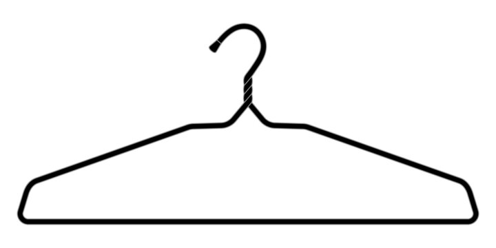 Black hanger isolated on white background, vector file.