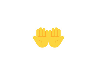 Palms Up Together Gesture Emoticon. Vector Palms Up Together Emoji