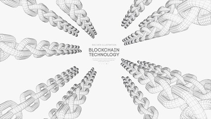 Blockchain digital technology. Big data vector background. Cryptocurrency technology vector background.