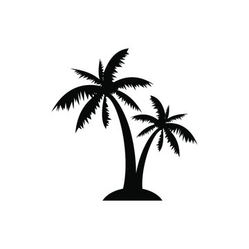 Palm icons. Tree palm icons. Tree Coconut icon. Tree palm icon vector design. Tree palm icon simple sign. Palm icon isolated on white background.