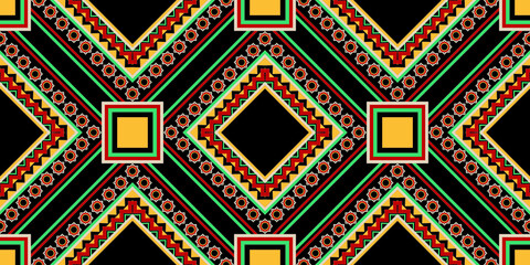 Fototapeta premium seamless ethnic pattern design.Geometric ethnic oriental ikat pattern traditional Design.ethnic oriental pattern,fabric,embroidery.Mexican pattern.merican pattern.latin african.indian fabric.Mexican