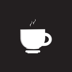 Cup of coffe on black background free vector