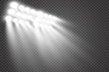 Naklejka premium White scene on with spotlights. Vector illustration.