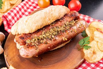 baguete lanche linguiça