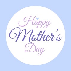 Violet inscription happy mother's day, happy mother's day card, lettering, happy mother's day