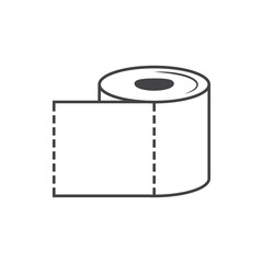 vector illustration of tissue paper icon, tissue roll, toilet paper, design outline.