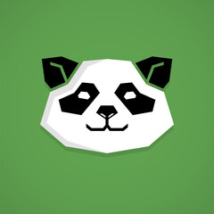Simple logo of geometric panda face