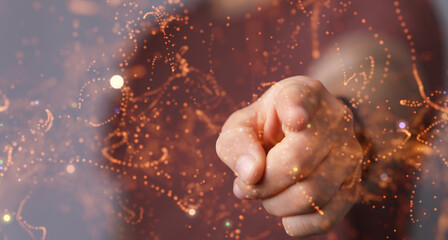 Digital technology background. Network connection dots and lines.