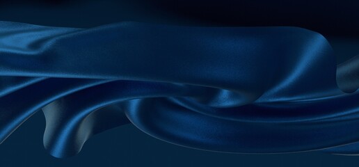 abstract blue and navy blue wave background, 3d rendering wavy wallpaper