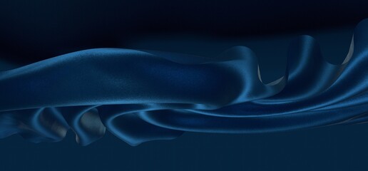 Abstract blue waves background.3d Rendering.