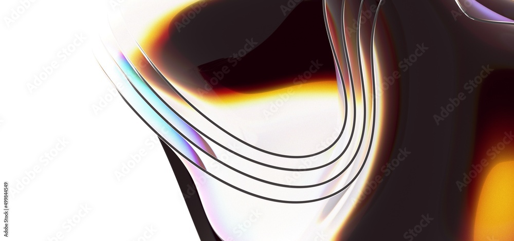 Poster fluid design twisted shapes holographic 3d abstract background iridescent wallpaper