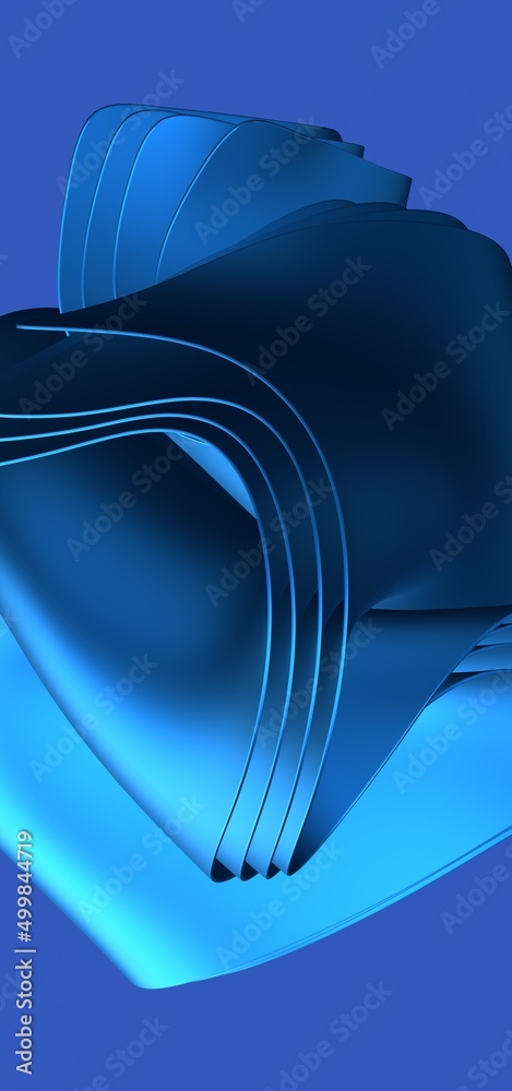 Poster blue 3d vertical wave lines background