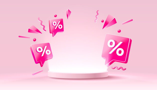 Stage podium percent, Stage Podium Scene with for Award, Decor element background. Vector