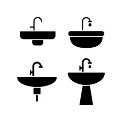 Sink, Wash Basin Icon Logo Design Vector Template Illustration
