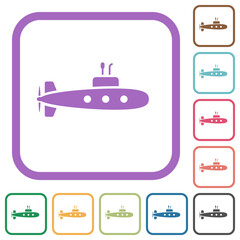 Submarine solid simple icons