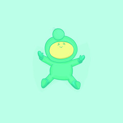 Funny snow angel illustration, baby