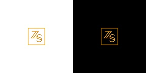 Modern and simple letter ZS initials logo design
