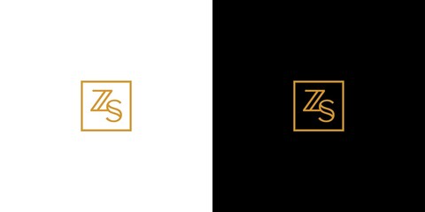 Modern and simple letter ZS initials logo design