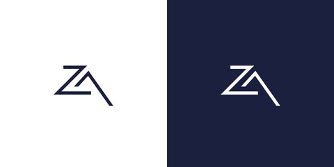 Simple and modern letter ZA initials logo design 1 - obrazy, fototapety, plakaty