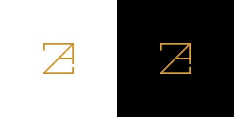 Simple and modern letter ZA initials logo design