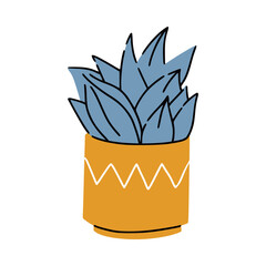 Cute plant in modern pot for scandi interior. Great for web design, instructions, cards and apps.