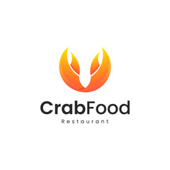 crab claw gradient colorful logo, sea food modern logo
