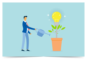 People having idea for eco future environment electricity