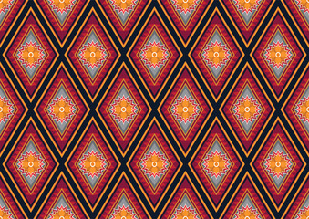 Geometric ethnic flower pattern for background,fabric,wrapping,clothing,wallpaper,Batik,carpet,embroidery style.	