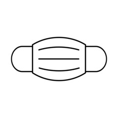 Medical Face Mask icons. Simple thin line signs with people wearing protection masks. 