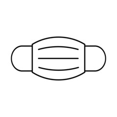Medical Face Mask icons. Simple thin line signs with people wearing protection masks. 