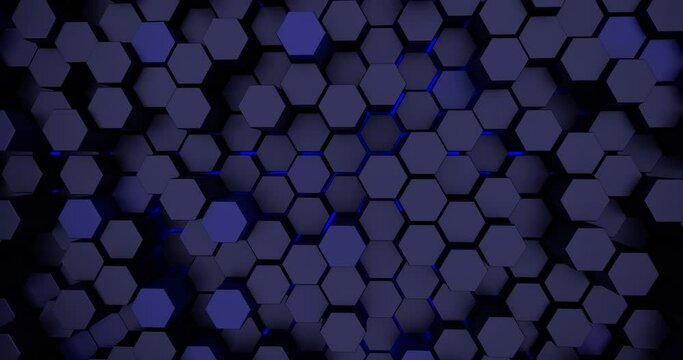 animated background of the dark blue hexagons with
