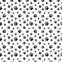 Dog and Cat paw seamless pattern vector doodle abstract animal footprint background for fabric, texture and wallpaper illustration for digital and print materials.