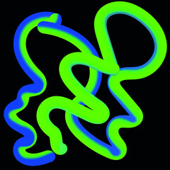 Obraz premium Dynamic vector 3D gradient spiral line. Abstract colorful spiral. Abstract 3D shape. Cyber punk background design. Digital graphic.