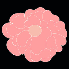 Flower background. Artistic hand made flower. Hand drawn flower.