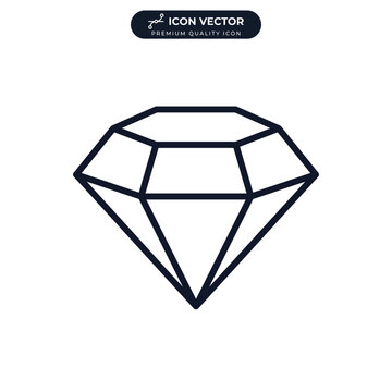 Gems stones. Diamond jewels luxury icon symbol template for graphic and web design collection logo vector illustration