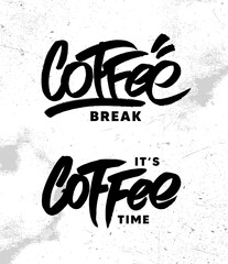 Coffee lettering retro vintage logo, label, poster. Coffee time. Typography design.