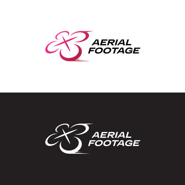 Drone logo, Aerial footage. Vector logotype