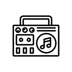 Cassette Recorder Icon. Vector sign in simple style isolated on white background.